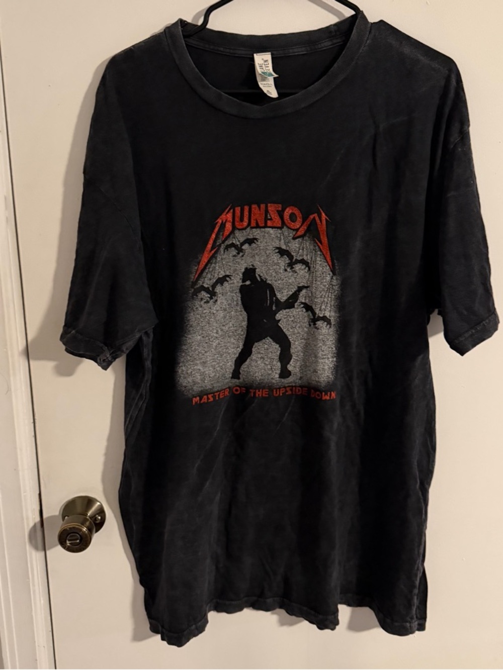 Distressed Black Stranger Things Eddie Munson Graphic Tee